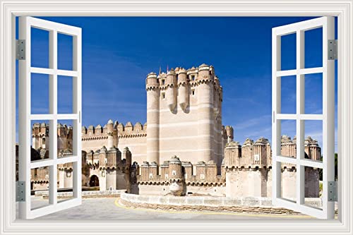 MUMUWUSG Etiqueta De La Pared Del Vinilo 3D Azul Cielo Lujo Arquitectura Mural Pared 3D Fotomurales Decorativos Papel Tapiz Estéreo 3D Fotomurales 3D Fotomural Vinilo Papel Pintado 30X20Cm