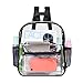 MAY TREE Clear Backpack for Stadium Events, 12x11x5 Inches Small Clear Backpack for Concert Festival Sports Outdoor - Black