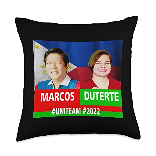 BBM Sara Marcos Duterte 2022 Pinoy Pinay Red Green Throw Pillow
