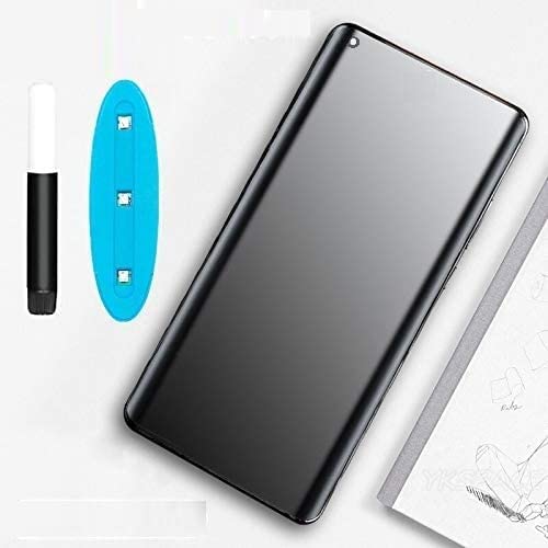 Image of Matte Glass Find X2 Full Edge To Edge UV Tempered Glass Screen Protector full screen coverage with uv light And UV Glue, Curved Temper (Matte UV Glass)