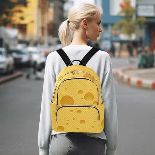 Image of Mini Backpack Cheese Pattern Fashion Backpack Purse for Women,Handbag Shoulder Bag Casual Daypack, Ladies Gift for College Work(S)