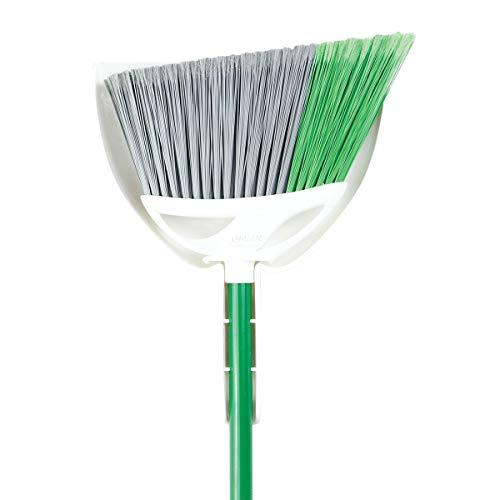 Libman Commercial 206 Precision Angle Broom With Dust Pan, Steel Handle, 11" Wide, Green And White (Pack Of 4) #TOP3