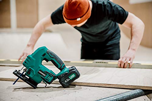VONROC Akku-Stichsäge VPower 20V, Komplettset mit 1x 4.0Ah Akku, Schnellladegerät, Sägeblättern, Parallelführung und… – Bild 8