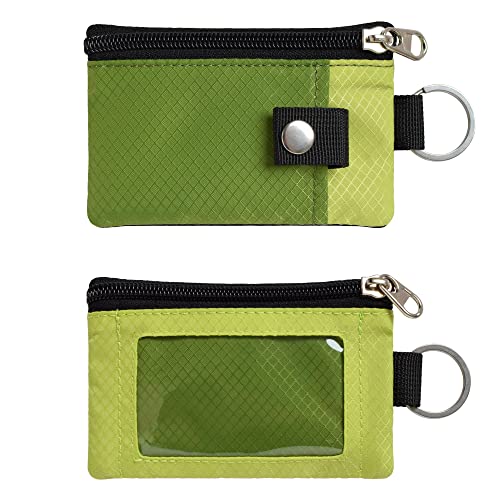 Image of CHENSPRX Minimalist RFID Blocking Small Wallet with ID Window,WaterResistant Zip Id Case Wallet with Lanyard Keychain for Cards,Cash,Travel,Women,Men