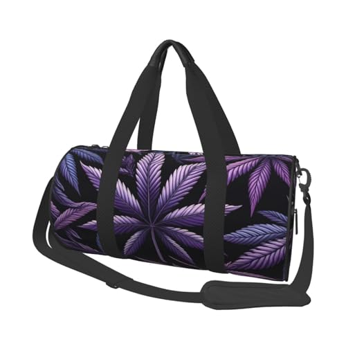 Sports Duffel Bag Cannabis-Leaf-Marijuana Foldable Travel Tote Bag Weekender Sleepover Carry On Bag