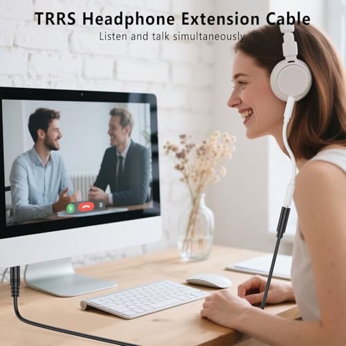 Image of Tobfit Headphone Extension Cable 3M Aux Stereo Jack Lead 3.5mm Male to Female Audio Cable Earphone Extender Cord Compatible With Laptop PC iPhone iPad Tablet Headset TV PS4 Speaker Smartphone