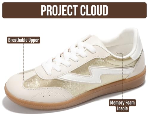 Image of Project Cloud Non-Slip Fashion Sneakers for Women, Lace-Up Shoes