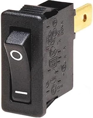 Arcolectric H8800VABB, SWITCH, ROCKER, ULTRA-THIN; SPST; ON-OFF, 15A, 250VAC; 0.187 IN. QC; ACTUATOR, BLACK