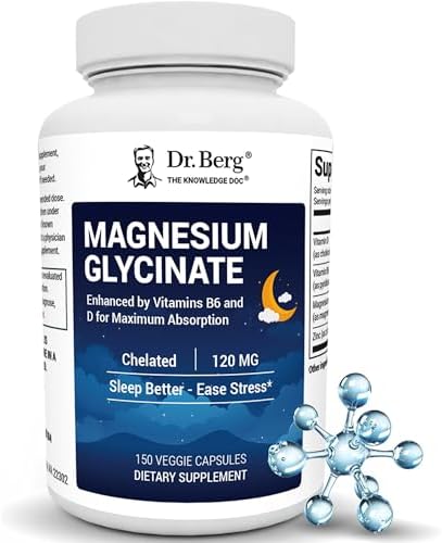 Dr. Berg Magnesium Glycinate 150ct – 4-in-1 Chelated for Muscle, ...
