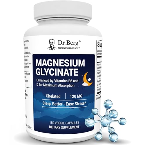 Dr. Berg Maximum Strength 4-in-1 Chelated Magnesium Glycinate with Clean, Potent & Pure Ingredients | 4X Lab-Tested & Verified | USA Formulated Magnesium Supplement Capsules | 150 Capsules