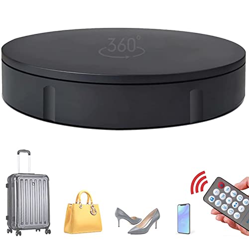 YNITJH Plato Giratorio Electrico 30cm Plataforma Giratoria Automática 360 Grados Fotografía Base Giratoria Soportes De Exhibición Giratorios Motorizados con Control Remoto,Black Cover