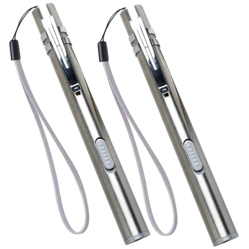 CIYODO Led Medical 2pcs Stainless Steel Charging Pen Light for Hospital Doctor Nurse Tail Rope