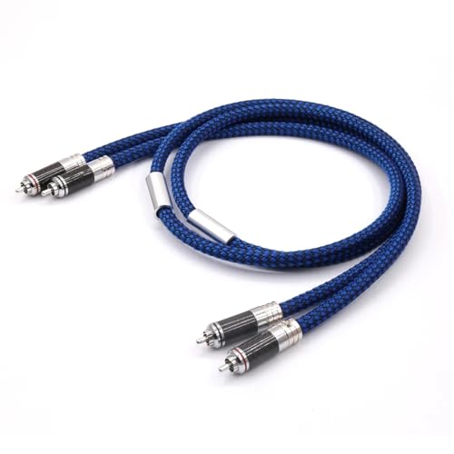 Pair 6N Silver Plated RCAA Audio Cable Carbon Fiber 2 RCAA to 2 RCAA Male Plug HiFi Dual Interconnector Cable for Audio Equipment(3m) miniatura 4