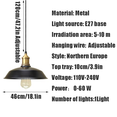 Suspension cache-pot industrielle E27 luminaire design - 7