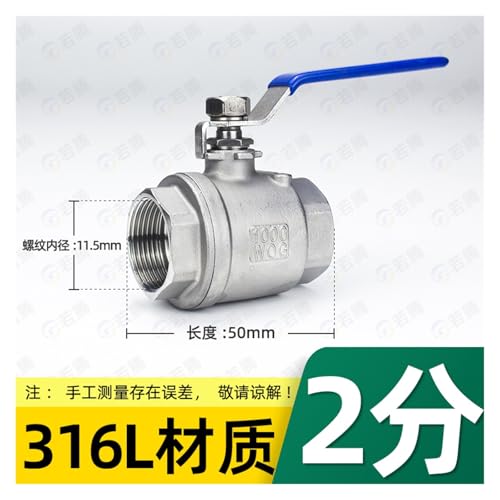 Válvula de bola de acero inoxidable 316 auténtico Q11F-16P de dos piezas para control de agua 3