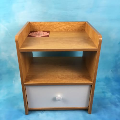 LXXLAFE Nightstands Featuring open shelves and drawers with raised top edges, this design is ideal for bedrooms and small apartments.