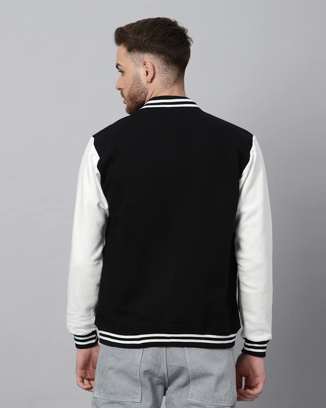 Image of BE SAVAGE Men's Cotton Blend Standard Length Varsity Jacket