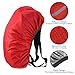 PATIKIL 55-65L Waterproof Backpack Rain Cover, Non-Slip Backpack Cover with Vertical Reflective Strap Stay Dry for Hiking, Camping, Hunting, L, Red