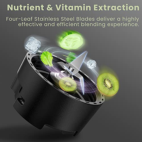 Comfee' Compact Personal Blender, With Tritan Bpa-Free 20 Oz And 10 Oz Travel Cups With Lids, For Shakes, Frozen Drinks, Smoothies, Food Prep, 300-Watt Base, Stainless Steel #TOP1