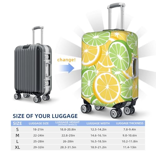 Lemon And Lime Lemonade Green Pattern Luggage Protector, Scratch Travel Suitcase Cover Suitcase Fits 18-32 Inch Luggage2