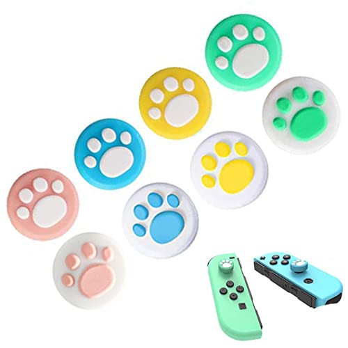 8 Pièces Poignées de Pouce de Patte de Chat, Capuchon de Joystick en Silicone Compatible, Contrôleur Analogique en Silicone, Thumb Grips, pour Manette de Jeu PS4 Ps3 Ps2 Xbox One / 360 Cover
