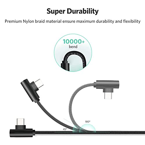 Cable USB Tipo C 2M+2M,Cable Cargador USB Tipo C para Móvil Samsung Galaxy A53 A52 A54 5G A51 A13 A14 A12 A23 A22 A33 A32 A31 A41,Xiaomi Redmi Note 10 11 9 Pro 8,Nylon Trenzado,90 Grados,Carga Rápida