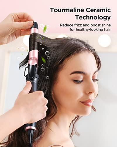 Wavytalk 5 In 1 Curling Iron, Curling Wand Set With Three Barrel Curling Iron And 4 Interchangeable Ceramic Curling Wand, Fast Heating Wand Curling Iron, Dual Voltage Hair Waver (Rose Gold) #TOP4