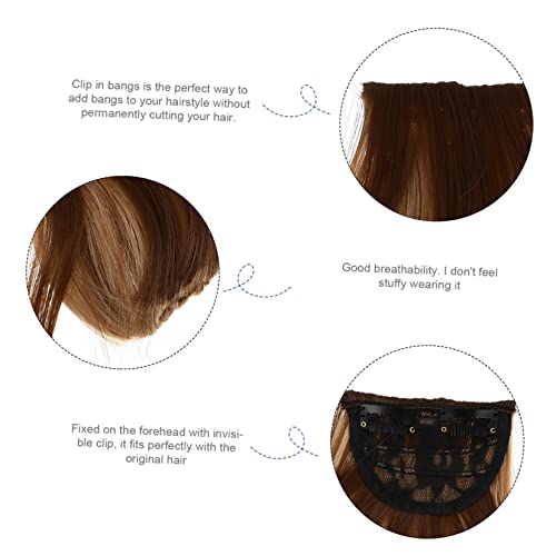 DOITOOL 4 Pçs Bang Clip Cabelo Humano Extensão De Rabo De Cavalo Extensões De Cabelo Vermelho Peruca
