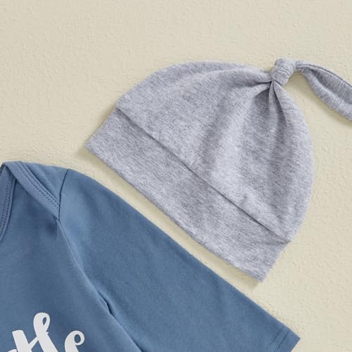 Little Dude Baby Boy Outfit Newborn Coming Home Clothes Infant Long Sleeve Romper Bodysuit Shirt Top And Pants Set2