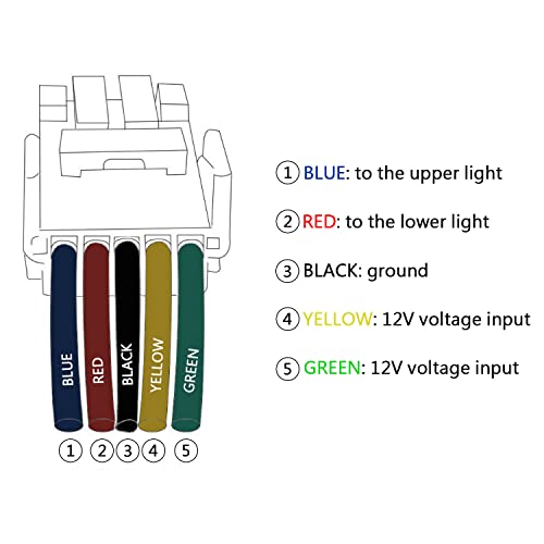 Led Light Bar & Off-Road Lights On-Off Dual Push Button Switch With Wiring Connector Red & Green Led Backlit Push Switch For Toyota Car Toyota Tacoma 4Runner Highlander 3A/12V (1.54'' X 0.83'') #TOP4