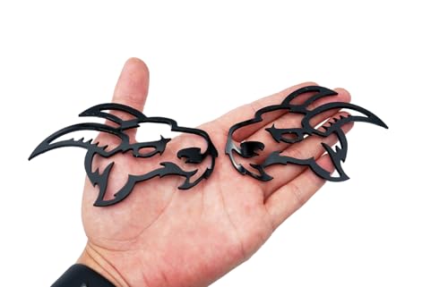 Image of 2Pc Angry Goat Custom Emblem Badge for Truck SUV Car (Black)