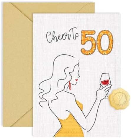 50th Birthday Card, 50 Years Old Birthday Gift & Decorations for Women Her Wife Sister Mom Daughter Aunt Daughter in Law Best Friend