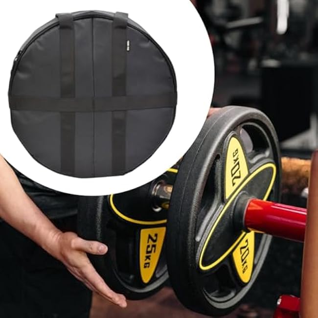 Weight Plate Backpack Barbell Plate Carrying Bag with Adjustable Shoulder Straps for Fitness Strength and Endurance Training, 33cmx9cm
