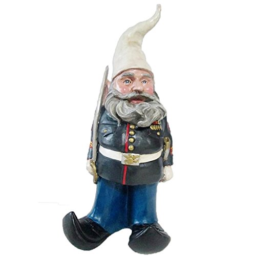 Heyouou Nowaday Gnomes - Ooh Rah Marine Gnome Military Soldier Dress Blues With Sword Home & Garden Gnome Statue 14" H #TOP4