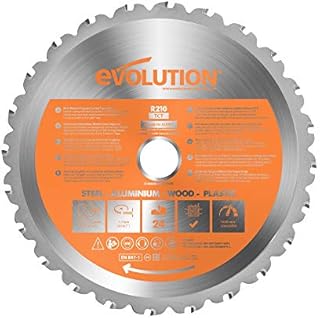 Evolution Power Tools R210TCT-24T (Rage) Multi-Material TCT Blade Cuts Wood, Metal and Plastic, 210 mm