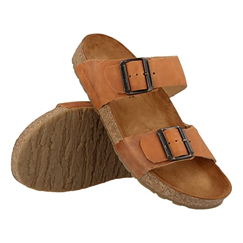 Image of HAFLINGER Andrea Elegant Leather Sandals with Rubber Sole and Cork Latex Footbed Unisex