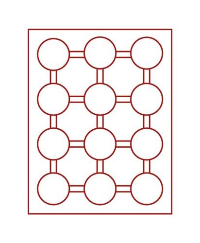 Lindner 2554E Velourseinlage Rot feutrine de protection pour ranger les médailles à la maison