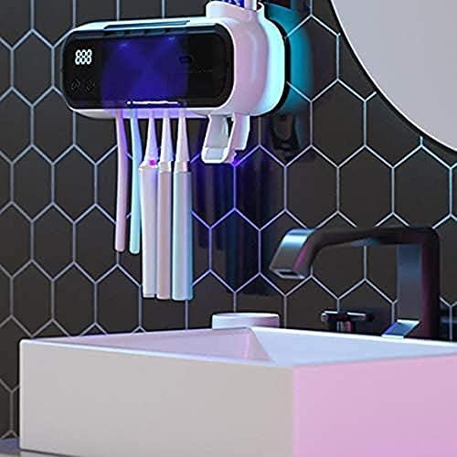 Désinfectant pour Brosse À Dents, Porte-Brosse À Dents Mural, Porte-Brosse À Dents De Salle De Bain sans Perforation, Porte-Brosse À Dents Électrique Intelligent À Séchage À L'air, Chargement USB,