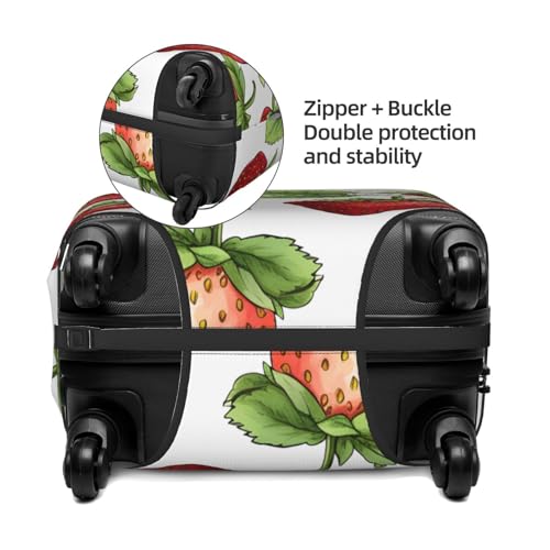 Funny Strawberrys Travel Luggage Cover for Suitcase Anti-Scratch Fashion Suitcase Protector Washable Elastic Baggage Covers Fits 25-28 Inch Luggage for Travel Beach Holiday4
