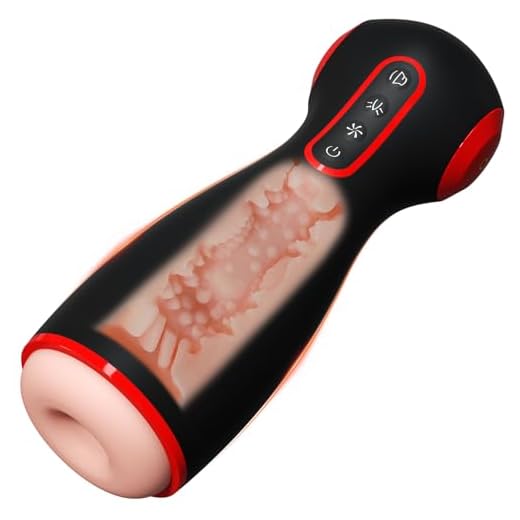 Automatic Hands Free Male Masturbator, 10 Vibration Masturbation Cup with 7 Sucking & 7 Squeezing Modes Blowjob Machine, Electric Vibrating Pocket Pussy 3D Sleeve Male Stroker, Adult Sex Toy for Men