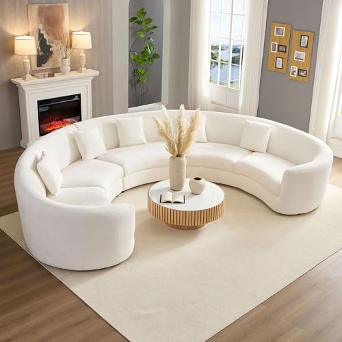 BBTJOINT Modern Curved Sectional Sofa,Modular Curve seat, Rearrangeable Semicircle Rounded