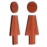 Sewroro 2 Stück Rustikale Toilettenschilder aus Holz Holzschild für Damen und Herrentoilette Einfach Montierbar Pflegeleicht Sichtbar für Öffentliche Toiletten