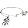 Alex and Ani Path of Symbols Expandable Bangle for Women, Dreamcatcher Charm, Rafaelian Silver Finish, 2 to 3.5 in