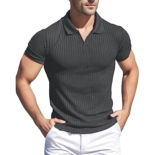 Polo d'été à manches courtes homme coupe droite t-shirt basique décontracté résistant