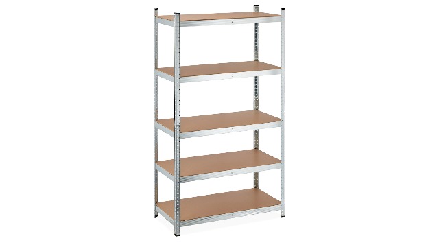 Relaxdays stellingkast metaal, HBD: 200x90x60 cm, draaglast: 1325 kg, 5 etages, steeksysteem, kelder & garage, zwart