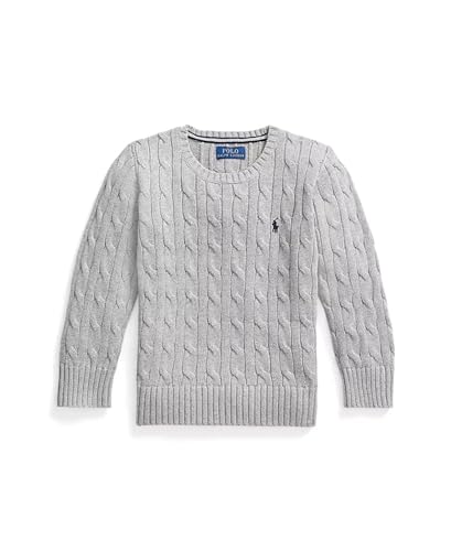 POLO RALPH LAUREN Boys Cotton Cable Knit Pullover Sweater Size 5 Grey