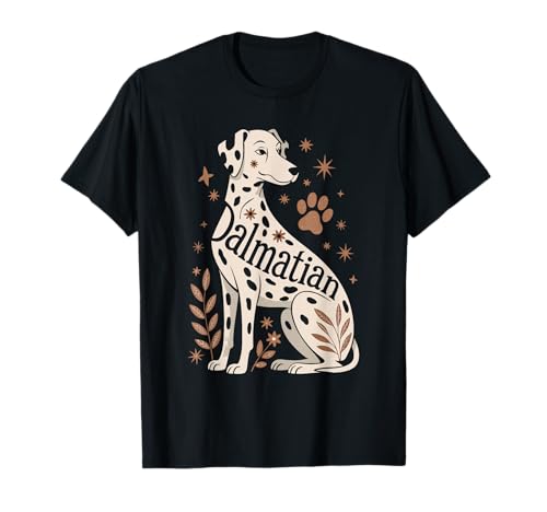 Floral Whimsical Dalmatian Dalmatians Dal Dally Dog Camiseta