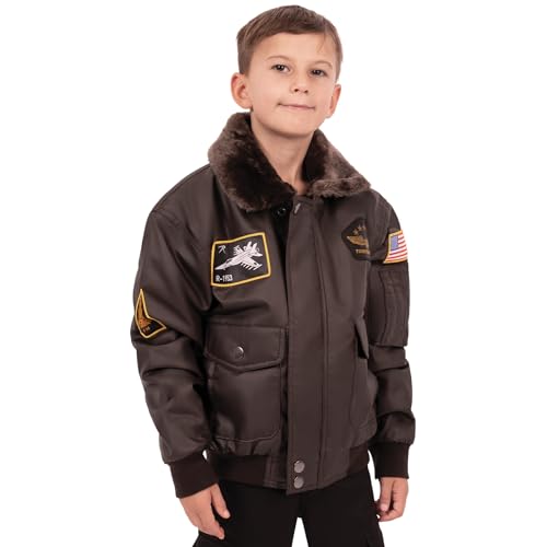 Amazon.com: Kids Aviator Flight Jacket Brown (XLRG): Military