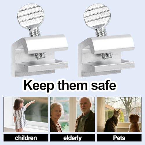 20 Sets Sliding Window Locks, Aluminum Alloy Sliding Up and Down Window Security Lock Adjustable Hardware Accessories for Vertical & Horizontal Sash by Goktvai - Image 6