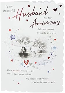 Traditional Annivesary Card Husband - 9 x 6 inches - Piccadilly Greetings